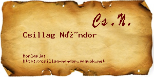 Csillag Nándor névjegykártya