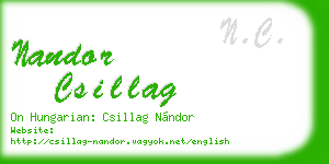 nandor csillag business card