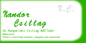 nandor csillag business card